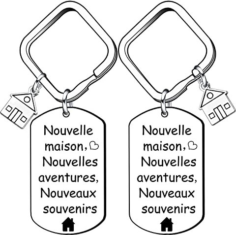 VZIUYTRE 2 pièces Porte-clés pour Nouvelle Maison, Nouvelle Maison Nouvelles Aventures Cadeau deDécoration Bijoux Porte-clés pour Nouveau Propriétaire Épouse Mari Amoureux