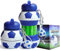 RIXOZ Blue Football Water Bottle - 550ml Silicone Collapsible Football Water Bottle With Football Keyring For Kids
