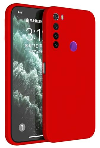 Topme Handyhülle Hülle Fur Redmi Note 8 / Note 8 2021 (6.3 Inches) Case Schutzhülle, Hautschutz Aus TPU Silikonhülle - Chinarot