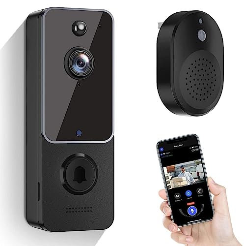 BYRANKE Doorbell Camera Wireless Video Doorbell with Chime, HD Video, 2-Way Audio, PIR Motion Detection, IR Night Vision, 2.4G WiFi, Cloud Storage, Battery Powered Door Bell for Home Security