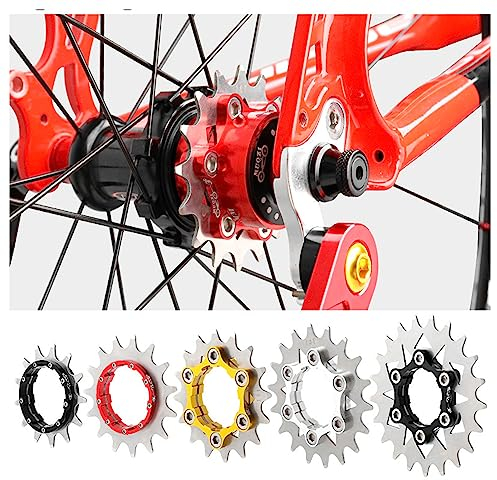 Yundxi Singlespeed Umrüstsatz Fixie-Kassette 12T13T/14T/15T/16T/17T/18T/19T/20T/21T/22T MTB Einzel-Gang Umbausatz (Schwarz, 16T)