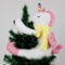 Einhorn-Baumspitze, Weihnachtsdekoration, einzigartige Weihnachtsdekoration, Plüschtier, Einhorn, Raumdekoration für Mädchen, Schlafzimmer, Vorhang, Geburtstagsgeschenke, Party-Ornamente, Rosa, Weiß,