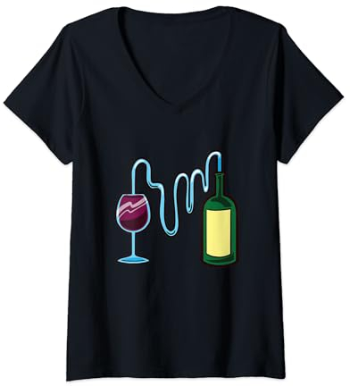 Wine for pharmacist with wine bottle V-Neck T-Shirt