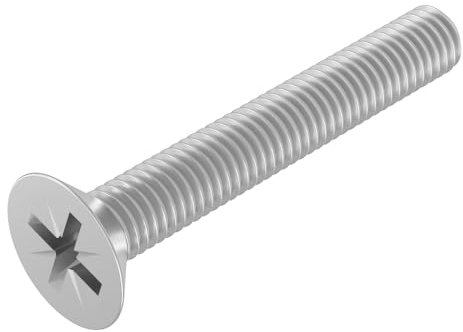 SECCARO Viti a testa svasata M5 x 35 mm, in acciaio inox V2A VA A2, DIN 965, Phillips PZ, filettatura completa, 20 pezzi