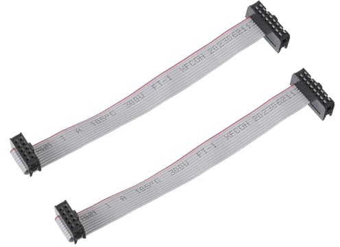 QUARKZMAN 2 Stück 2.54mm Pitch 15cm IDC 10 zu 16 Pin Flachbandkabel, Buchse zu Buchse Kabel für Computer LED Display DVD, Grau | Flachbandkabel für Motherboard