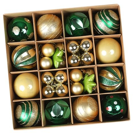 harayaa 36 Stück Weihnachtskugeln, Christbaumschmuck mit Aufhänger, Christbaumkugeln Set, Weihnachtsbaumschmuck, Weihnachtsbaum Deko Kugel-Weihnachtsbaumkugeln für den Valentinstag, Grün