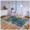 Teppich für Kinderzimmer in Blau, Kinderteppich 140 cm x 190 cm mit Tiere Motiv, Babyteppich für Mädchen und Jungen