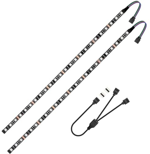 Striscia LED RGB PC Light Strip 2 pezzi 19,7 in RGB LED per PC case per RGB Strip Mainboard Control Panel RGB Header Gamer (+12 V, G, R, B) 5050