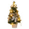 Albero di Natale da Tavolo 40CM - Albero Natale Piccolo con Luci - Mini Alberi di Natale Artificiale con Pigne | Fiocco Decorativo | Luci | Sfere Decorative per decorazioni natalizie (A02-Silver)