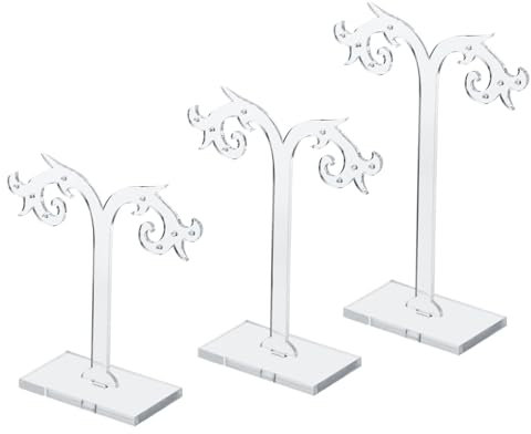 PATIKIL Earring Display Stand,6pcs Acrylic Earring Holder Earring Stands Storage Organizer Necklace Rack for Jewelry Photography Necklace,Transparent