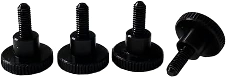 Precisiongeek M4 Aluminium Schwarze Rändelschrauben, Rändelschrauben DIN 464 M4 x 10mm - 4 stück - Aluminium Schwarz -