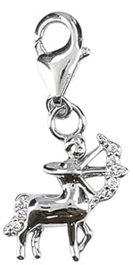 Depesche 11785-071 Charms Express yourself - Anhänger für Halsketten und Armband, Schütze, versilbert, als kleines Geschenk