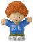 Fisher-Price HBW72 Ersatzteil-Kinderfigur mit lockigem rotem Haar, trägt blaues Sweatshirt, funktioniert auch hervorragend mit anderen Spielsets