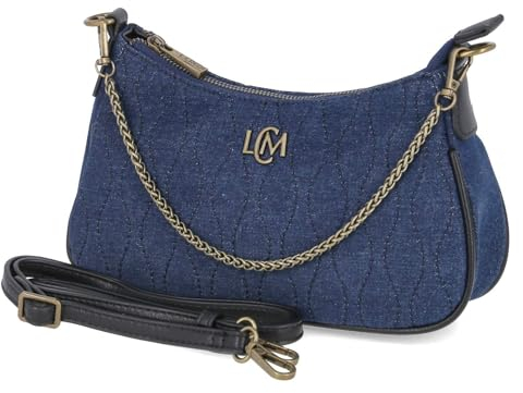 L.CREDI Damen Schultertasche MAREIKE Blau Textil-Synthetik-Mix, Größe:-, Farbauswahl:blau