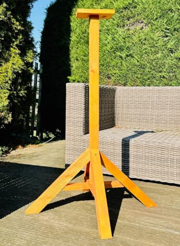 DARLUX massiver Ständer für Vogelhäuser, Größe M-XL Vogelhausständer Braun | Wetterfest & lasiert, massivem Holz, Futterstelle, ganzjähriger Einsatz im Garten, einfache Montage