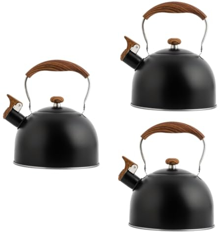 LeGDOr 3 Pcs Kettle Whistling Teapot Espresso Pot Metal Pitcher Large Teapots Japanese Chocolate Japanese Tea Pots Espresso Glass Expresso Coffee Cup Stainless Steel Office Camping China