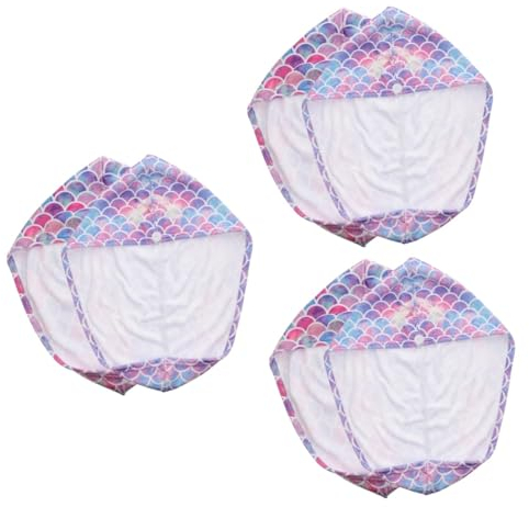 FRCOLOR Set di 6 tappi per capelli secchi a forma di sirena, slico, asciugacapelli, turbanti per capelli bagnati, Hijab per bambini, asciugamano turbante per capelli in microfibra, asciugamani per