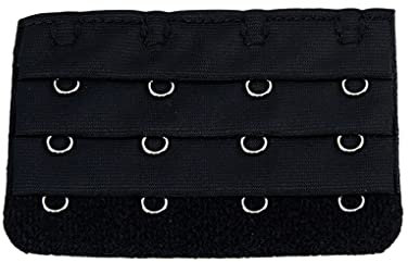 budiniao Correa de extensión extensores de sujetador hebilla 4 ganchos sujetador ganchos transpirable práctico reemplazo 3 filas para ropa interior, negro