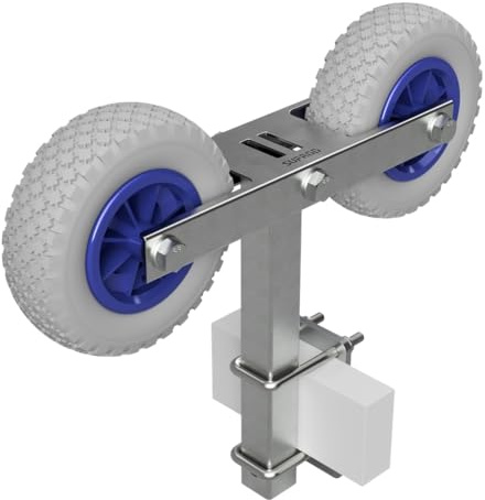 SUPROD Pendel Doppelrad Abrollvorrichtung Sliphilfe Bootstrailer PU-Reifen RKDO2-200-PU, Ø 200 mm
