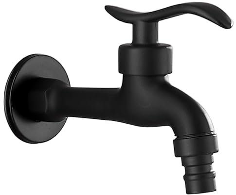 SXWYLZ Garten Wasserhahn aus Messing Wasserhahn Wandmontage Garten 1/2 Zoll Wasserhahn Garten Messin Frostschutz Wasserhahn aussen,Schwarz