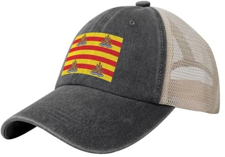 Capatmungsaktive Mütze Ibiza-Flagge Baseball Cap Verstellbare Freizeit Basecap Freizeit Trucker Baseballcap Für Herren, Damen, Auf Reisen