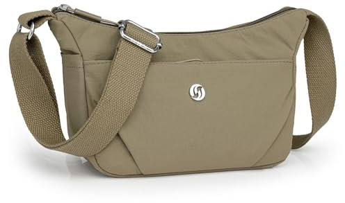 Travistar Umhängetasche Damen Kleine Handtasche Wasserdicht Nylon Crossbody Bag Damen Leichte Schultertasche mit Verstellbarer Breitem Gurt Freizeit Messenger Bag für Reisen Einkaufen