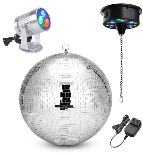 Yescom 16 Large Disco Ball with Motor and Light 6RPM Rotator & 3W RGB