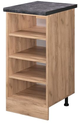 Vicco Scaffale da cucina R-Line, Quercia dorata, 40 cm, PL Antracite
