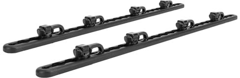 60 cm L-Schienen-Zurrsystem, Schwarzes Aluminium, 6 Stück, Doppelbolzenbeschlag für LKW-Ladeflächen, Anhänger, Nutzfahrzeuge