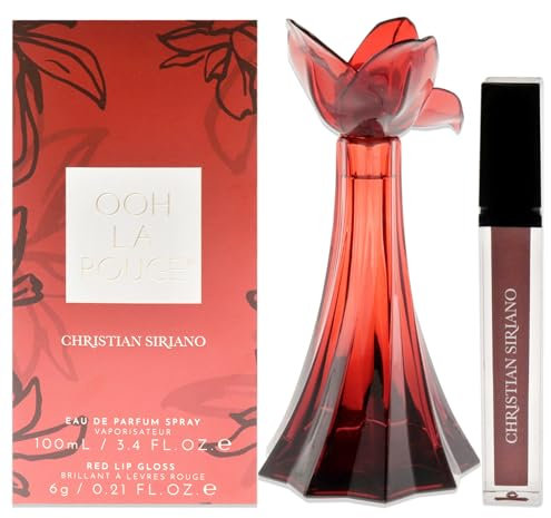 Ooh La Rouge by Christian Siriano for Women – Geschenkset 3,4 oz EDP Spray, 0,21 oz Red Lip Gloss