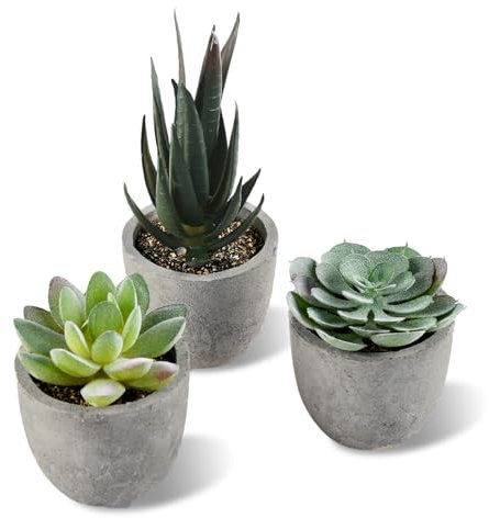 ALANGDUO 3 Pieces Plantes Artificielle, Mini Plantes artificielles Interieur, Petite Fausses Plantes Vertes Décoration, pour Salle de Bain, Salon, Bureau Decoration