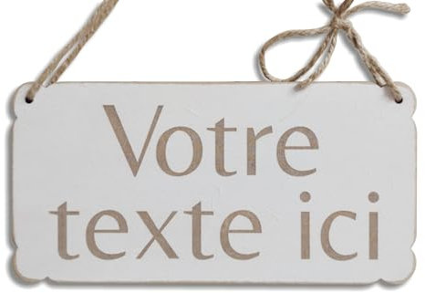 PlaqueMarket | Panneau en Bois Personnalisée avec Votre Texte | Personnalisable Plaque de Porte Cadeau d'anniversaire Pancarte à Suspendre Maison Atelier Chambre Magasin Mariage
