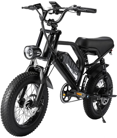 E Bike Vélo électrique-Ebike pour Adolescents avec Batterie Amovible 36V 13Ah, E-Bike 16 * 3.0 Pouces Fat Tire, Ebike Hommes, Écran LCD Intelligent, Frein à Double Disque