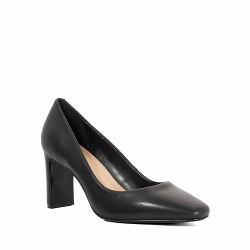 Dune London Ladies Arriving High Block Heel Court Shoes Size UK 8 Black