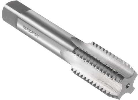 sourcing map Robinet inférieur à main 1-3/8-6 UNC 2B Filetage à gauche Style filetage tarauds en acier rapide HSS6542 Flûtes droites Outil de taraudage à vis