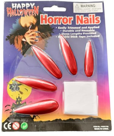 Halloween Press-on-Fingernägel 10-teiliges Set Halloween-Party | Gruselige Lange Künstliche Fingernägel für Frauen und Mädchen an Feiertagen Maskerade Bühnenauftritte und Kostüm