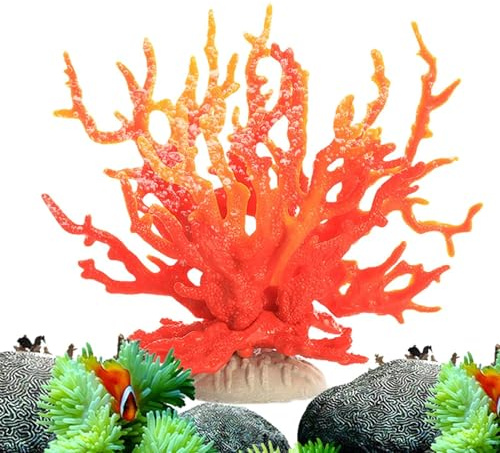 Glugahrif Korallendekorationen für zu Hause, dekorative Marines aus Kunstkoralle | Skulptur 16,7 x 6,7 x 14,9 x 14,9 cm für Strandhaus, künstliche Ornamente für Aquarien, Aquarien, Poster