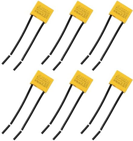 leruiyezs 6pcs Entstörkondensator 0.22µF 275V X2 Kondensator 0.22uF LED Entstörer Sicherheitskondensator für Blinkende oder Nicht Ausgehende LED Lampen mit Flexiblen Drähten 50mm,Ohne Festes Rastermaß