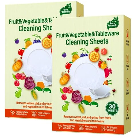 60 Stück Frischblatt Spülmaschinenblätter, Spülmaschinenblätter, 7x11cm Spülmaschinentabs Bio, 2-in-1 Küchenreinigung Set und Geschirrreiniger, Reinigungstabletten für Obst, Gemüse und Geschirr
