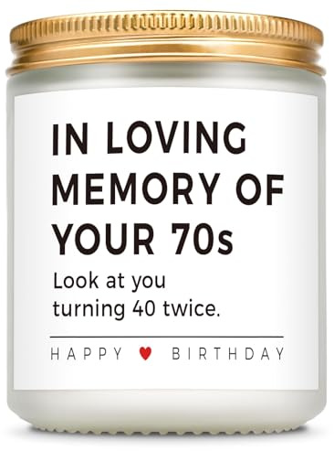 Giftasy Funny 80th Birthday Gifts for Women Men - Handmade Lavender Candle - 80 Year Old Birthday Gifts for Women Men Mum Dad Grandma Nanny Auntie, Happy 80th Gift Ideas