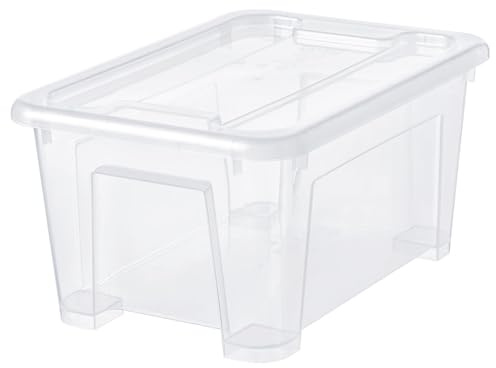 AYNEX Clear Plastic Storage Box with Lid 5L (28x20x14 cm) – Transparent Stackable Organizer Bin with Secure Click Lock, Small Tool & Cable Storage Container, Dustproof Indoor Storage Case