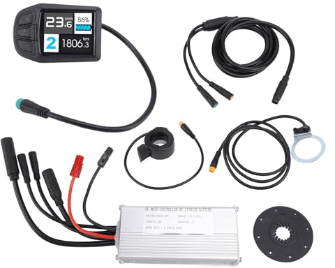CLZothique Elektrisches Umbaukit für 500-W-Motor, kabelloser Fahrradregler mit UKC3-Farbdisplay, wasserdichter JN22A-Regler für die Umrüstung von E-Bikes und Elektrorollern auf 36 V BZW. 48 V