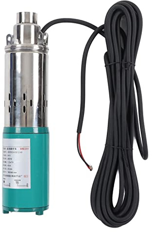 Ejoyous Bomba Sumergible, Bomba de Agua Solar DC 24V 260W con Motor de Cobre, Elevación de 40m Flujo de 1.2m3 H, Barril de Hierro Fundido y Filtro de Acero Inoxidable para Estanque de Granja de