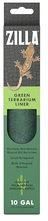 Zilla Reptile Terrarium Bedding Substrate Floor Liner, Green, 10G, 9.75 x 19.75