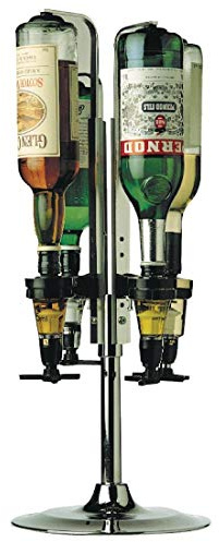 Beaumont Rotary 4 Bottle Bar Optic Stand | Streamlines busy bar service and drinks prep; built for high-volume commercial hospitality venues to hold juices and syrups.