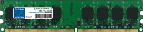 GLOBAL MEMORY 2GB DDR2 800MHz PC2-6400 240-PIN DIMM Memoria RAM para Ordenadores DE SOBREMESA/Placas Base