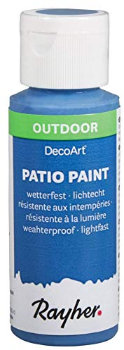 Rayher 38610376 Patio Paint, royalblau, Flasche 59 ml, wetterfeste Acrylfarbe für Den Außenbereich, lichtecht, Farbe für Innen und außen, Outdoor-Farbe
