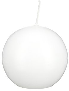 Kugelkerzen 6 Weiß 10 cm, Kerzen rund, deutsche Markenkerzen in RAL Kerzenqualität