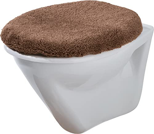 Erwin Müller WC-Deckelbezug Athen braun Größe 47x50 cm - weich und flauschig, trocknergeeignet