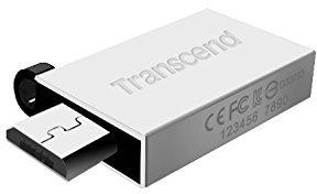 Transcend 32 Go Clé USB / Micro USB OTG JetFlash 380 Argent TS32GJF380S